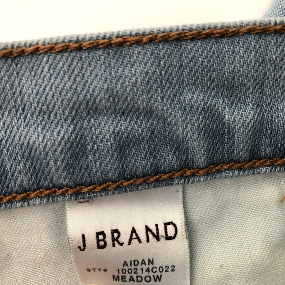 J Brand Jeans Aidan Slouchy Boyfriend Meadow Crop - Picture 7 of 8